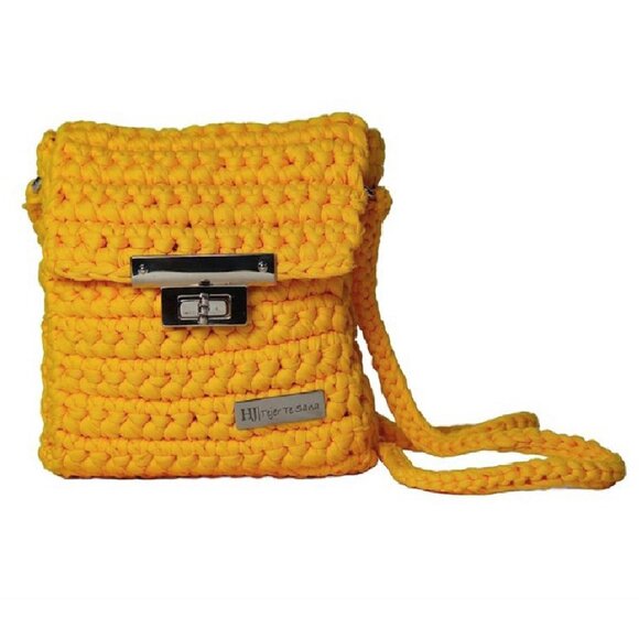 Hernando Josa Handbags - Hernando Josa Candy Crochet Knit Mini Shoulder Bag, Yellow RARE COLOR, NEW